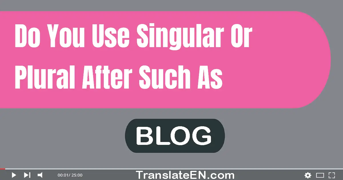 Do you use singular or plural after such as?