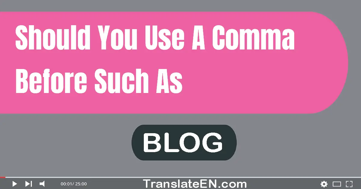 Should You Use a Comma Before Such As?