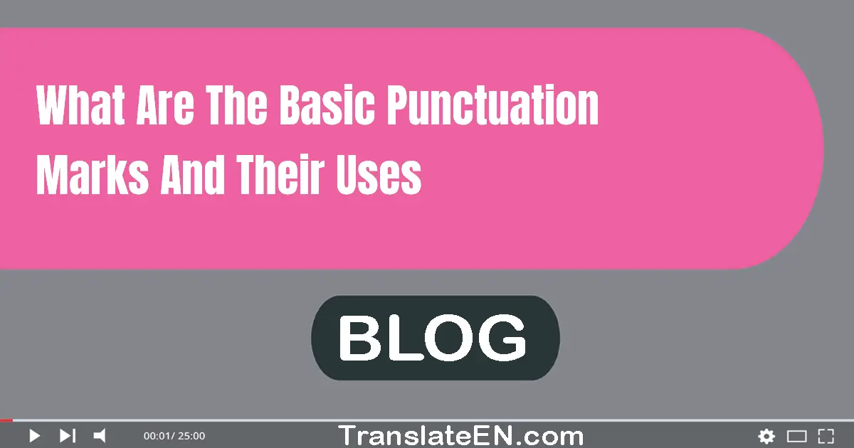 What are the basic punctuation marks and their uses?