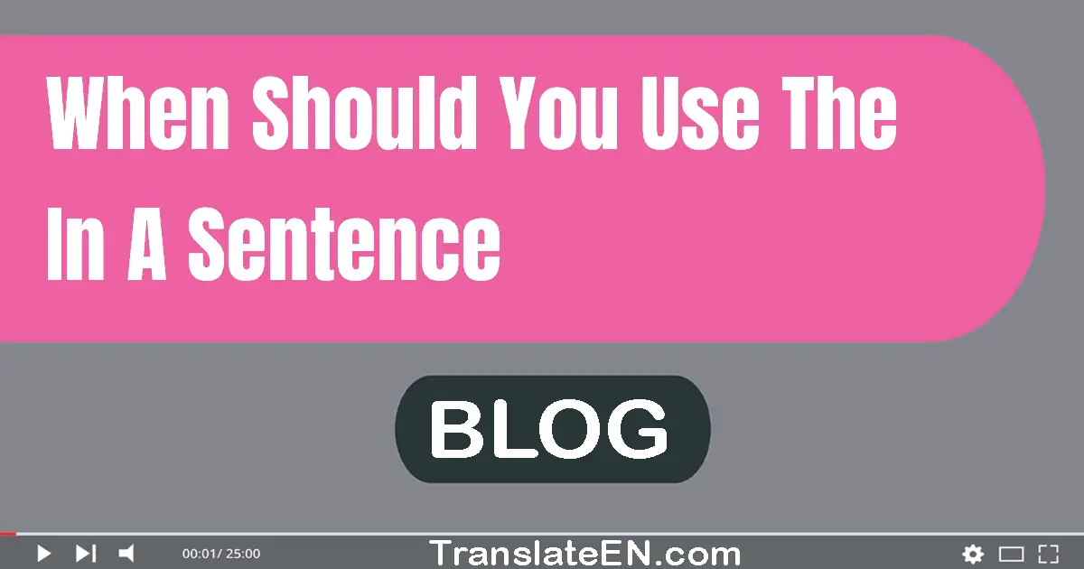 When should you use the in a sentence?