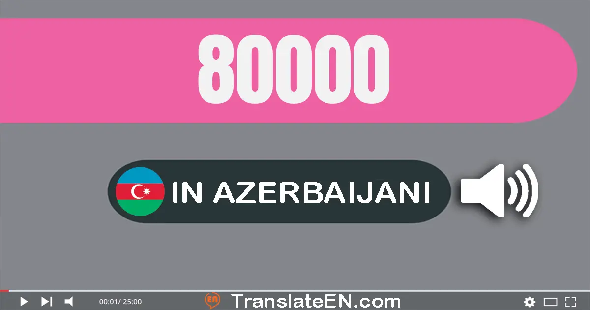 Write 80000 in Azerbaijani Words: səqsən min