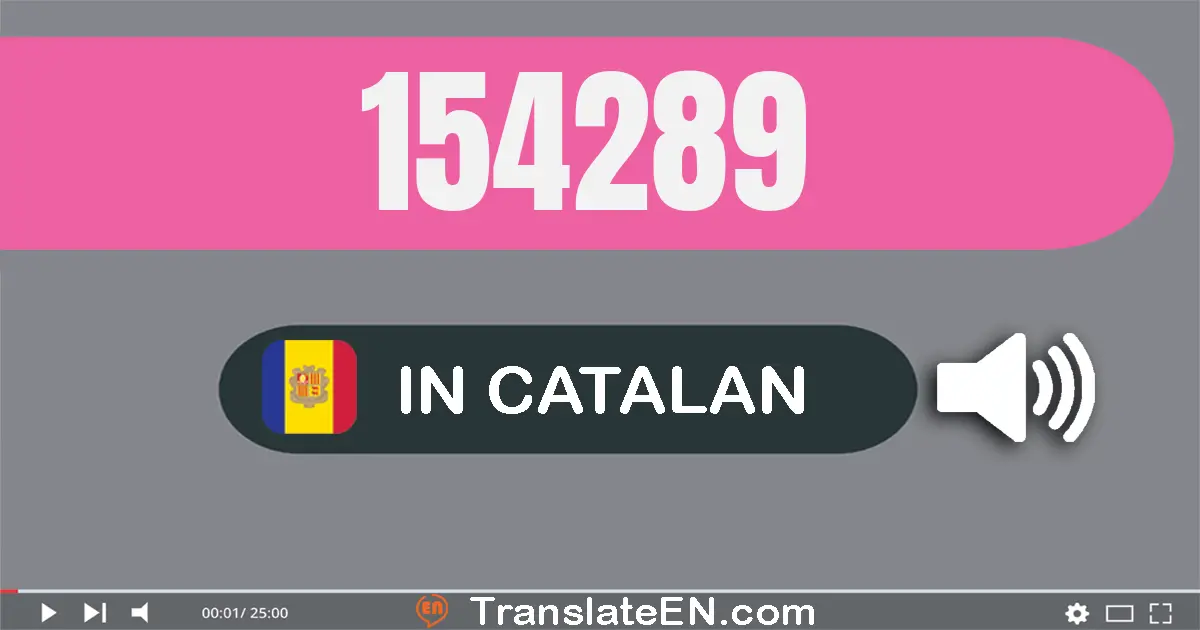 Write 154289 in Catalan Words: cent-cinquanta-quatre mil dos-cent vuitanta-nou