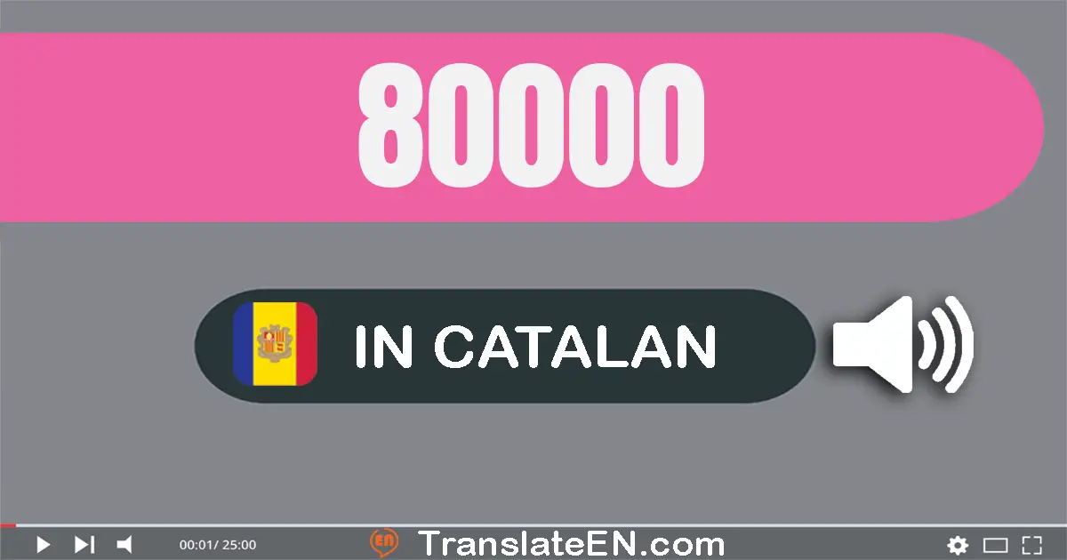 Write 80000 in Catalan Words: vuitanta mil