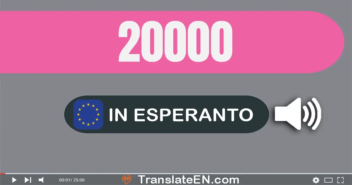 Write 20000 in Esperanto Words: dudek mil