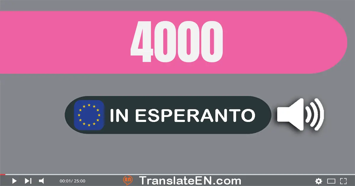 Write 4000 in Esperanto Words: kvar mil