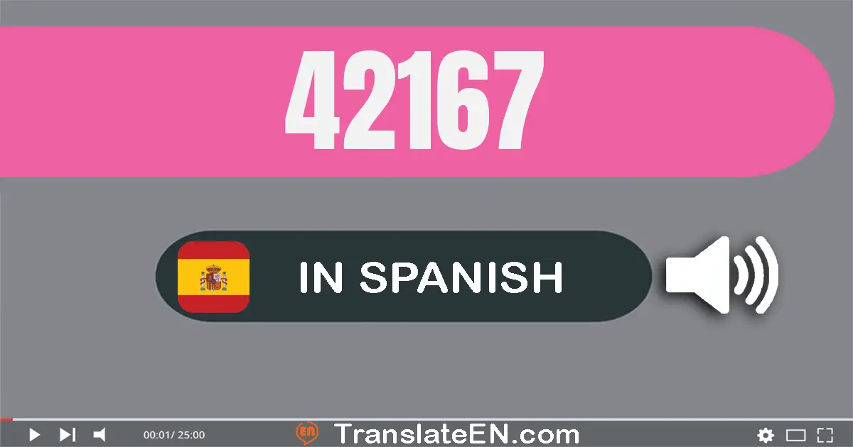 Write 42167 in Spanish Words: cuarenta y dos mil ciento sesenta y siete