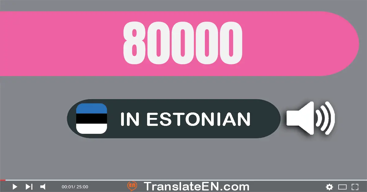Write 80000 in Estonian Words: kaheksakümmend tuhat