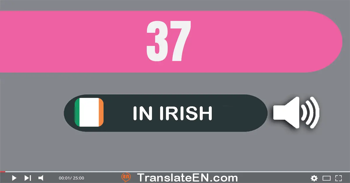 Write 37 in Irish Words: tríocha a seacht