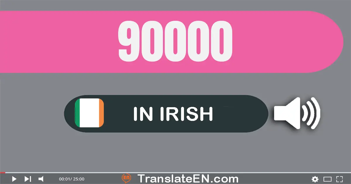 Write 90000 in Irish Words: nócha míle