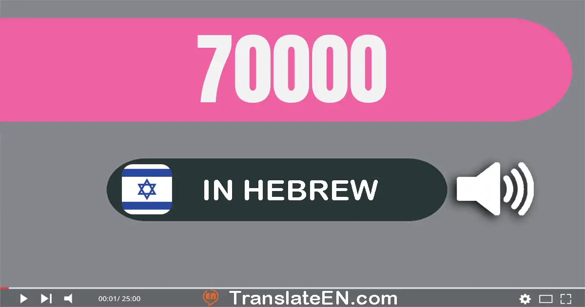Write 70000 in Hebrew Words: שבעים אלף