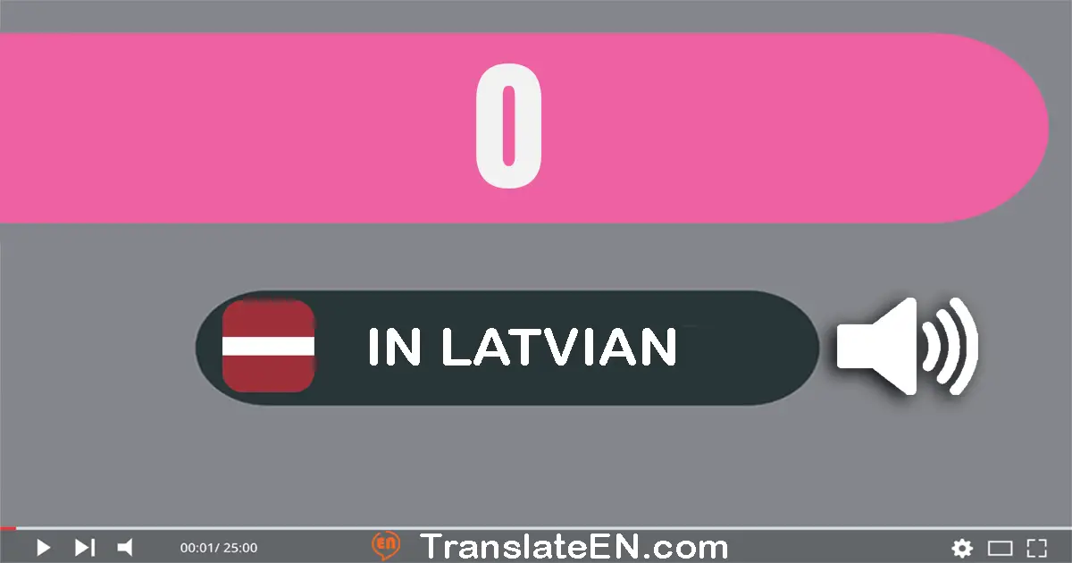 Write 0 in Latvian Words: nulle