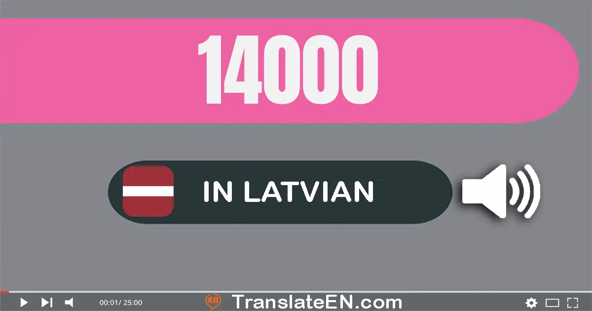Write 14000 in Latvian Words: četrpadsmit tūkstoši