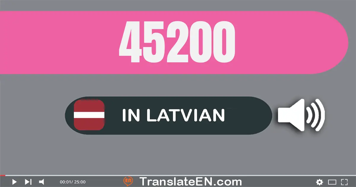 Write 45200 in Latvian Words: četrdesmit pieci tūkstoši divsimt