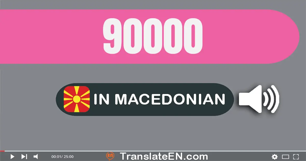 Write 90000 in Macedonian Words: деведесет илјада