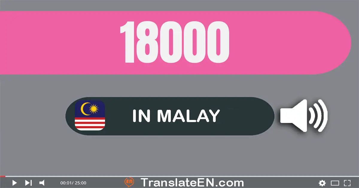 Write 18000 in Malay Words: lapan belas ribu