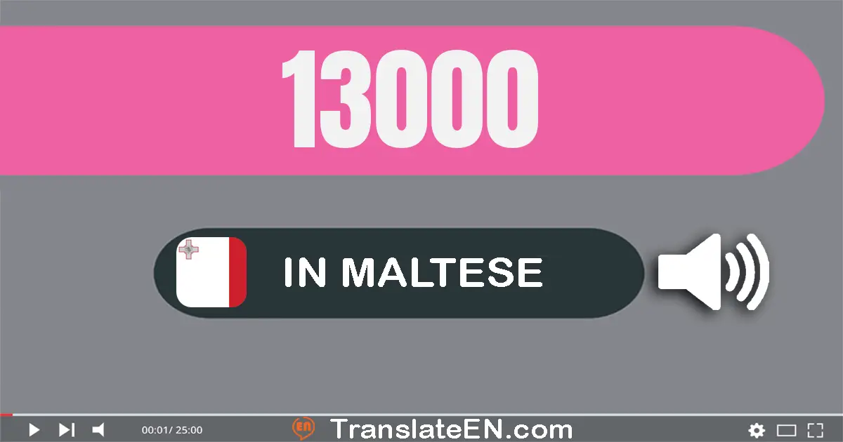 Write 13000 in Maltese Words: tlettax-il elf