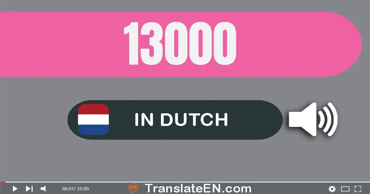 Write 13000 in Dutch Words: dertien­duizend