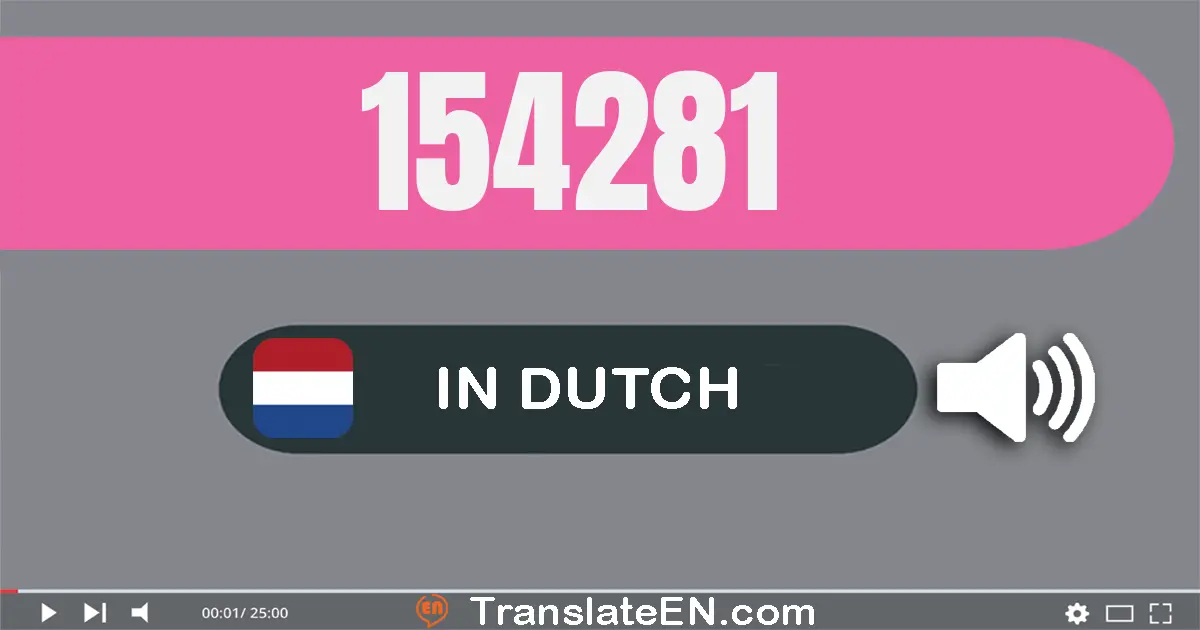 Write 154281 in Dutch Words: honderdvier­en­vijftig­duizend­twee­honderd­een­en­tachtig