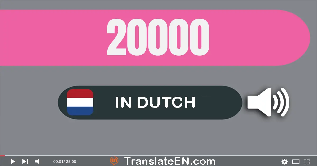 Write 20000 in Dutch Words: twintig­duizend