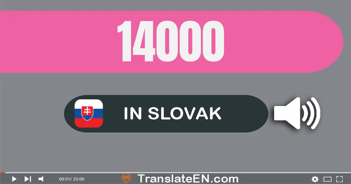 Write 14000 in Slovak Words: štrnásť tisíc