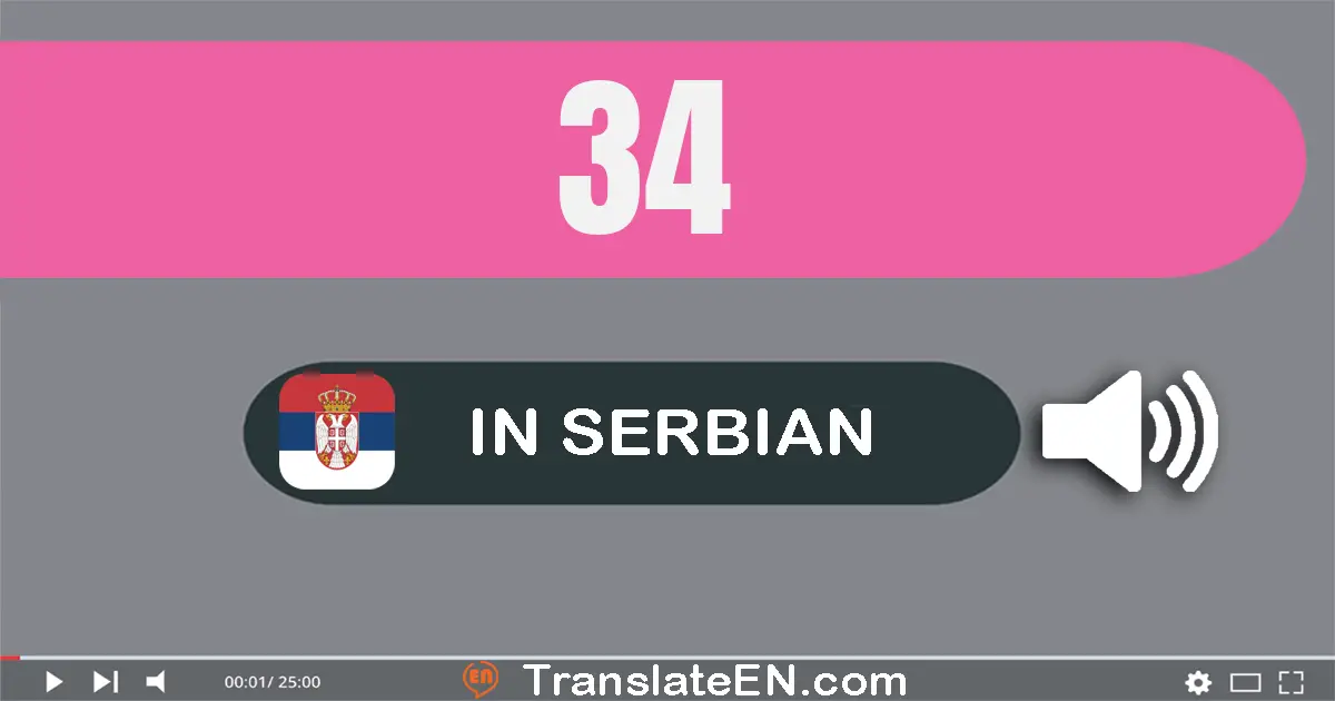 Write 34 in Serbian Words: тридесет и четири
