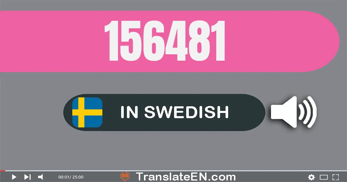 Write 156481 in Swedish Words: ett­hundra­femtio­sex­tusen fyra­hundra­åttio­ett