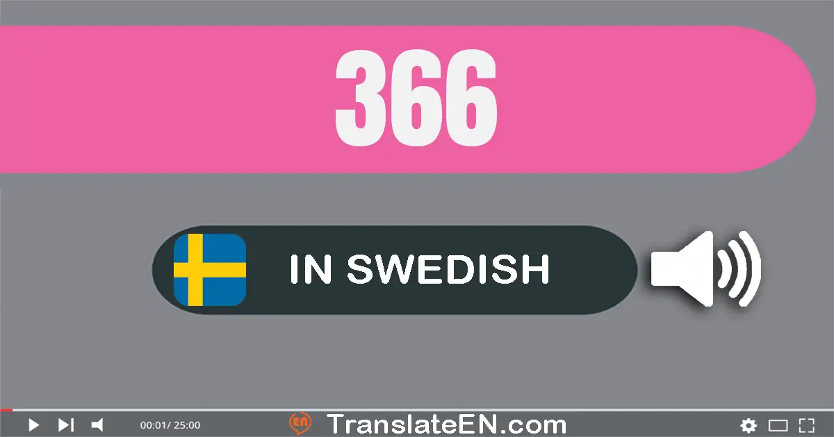Write 366 in Swedish Words: tre­hundra­sextio­sex