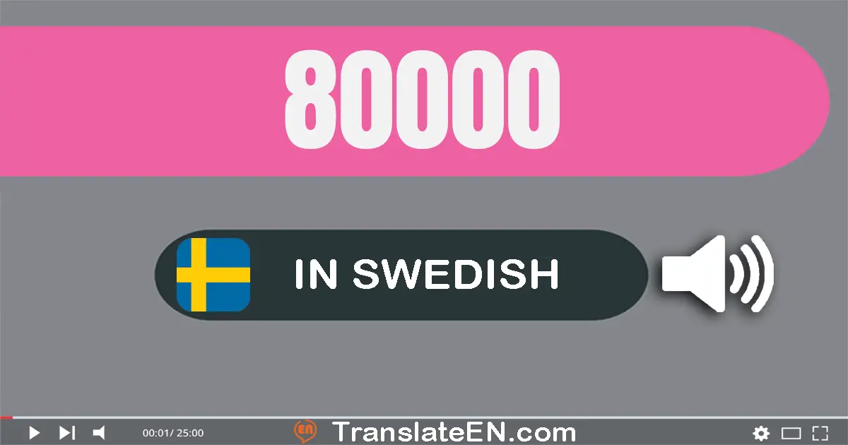 Write 80000 in Swedish Words: åttio­tusen