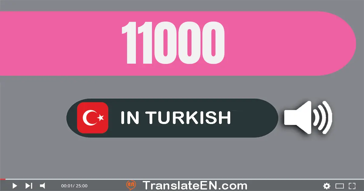 Write 11000 in Turkish Words: on bir bin
