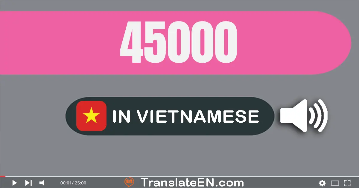 Write 45000 in Vietnamese Words: bốn mươi lăm nghìn