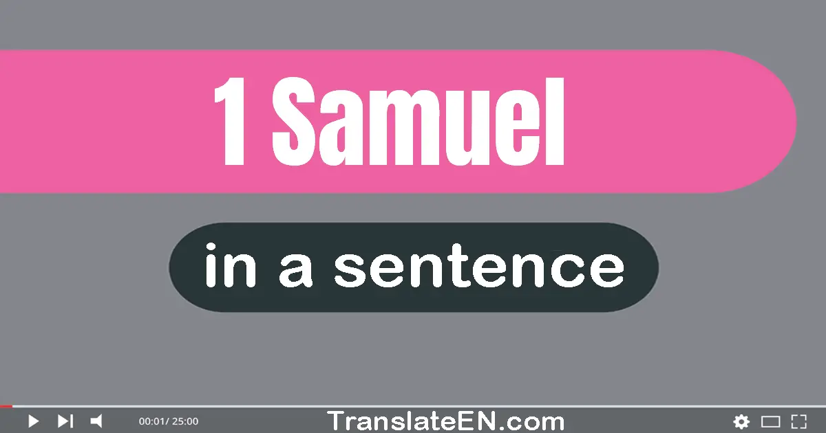 Use "1 samuel" in a sentence | "1 samuel" sentence examples