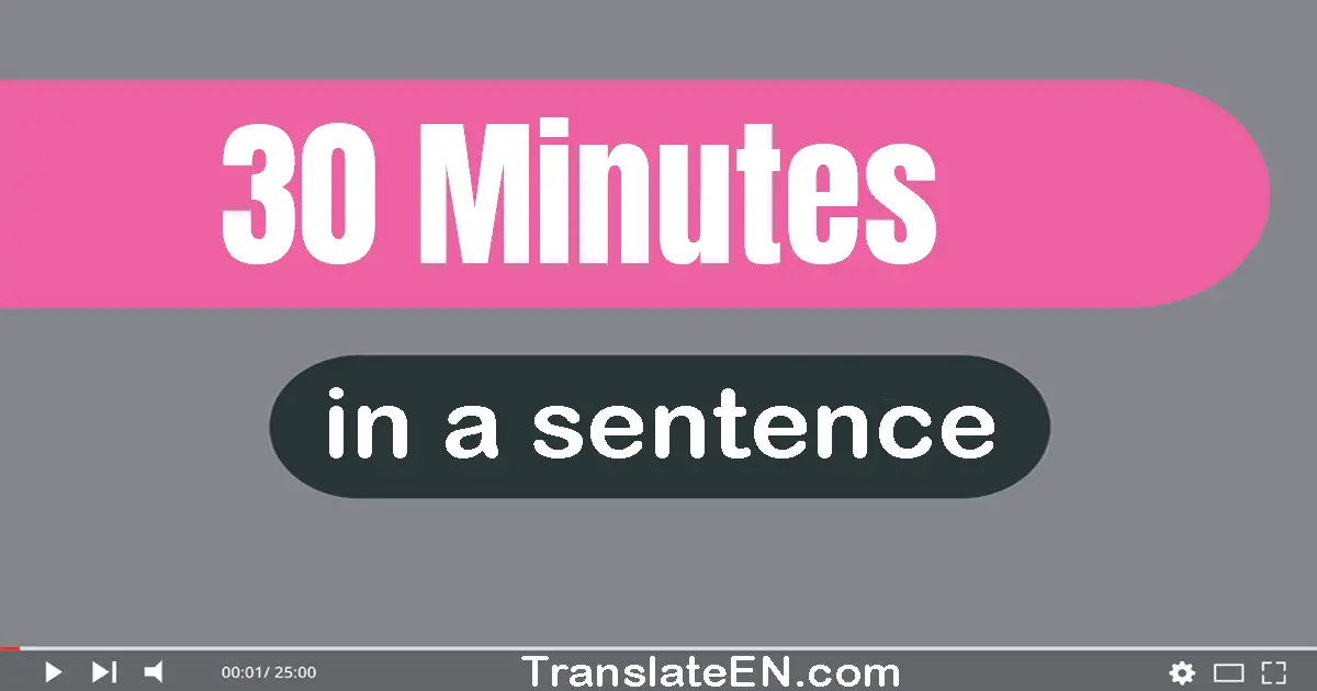 Use "30 minutes" in a sentence | "30 minutes" sentence examples