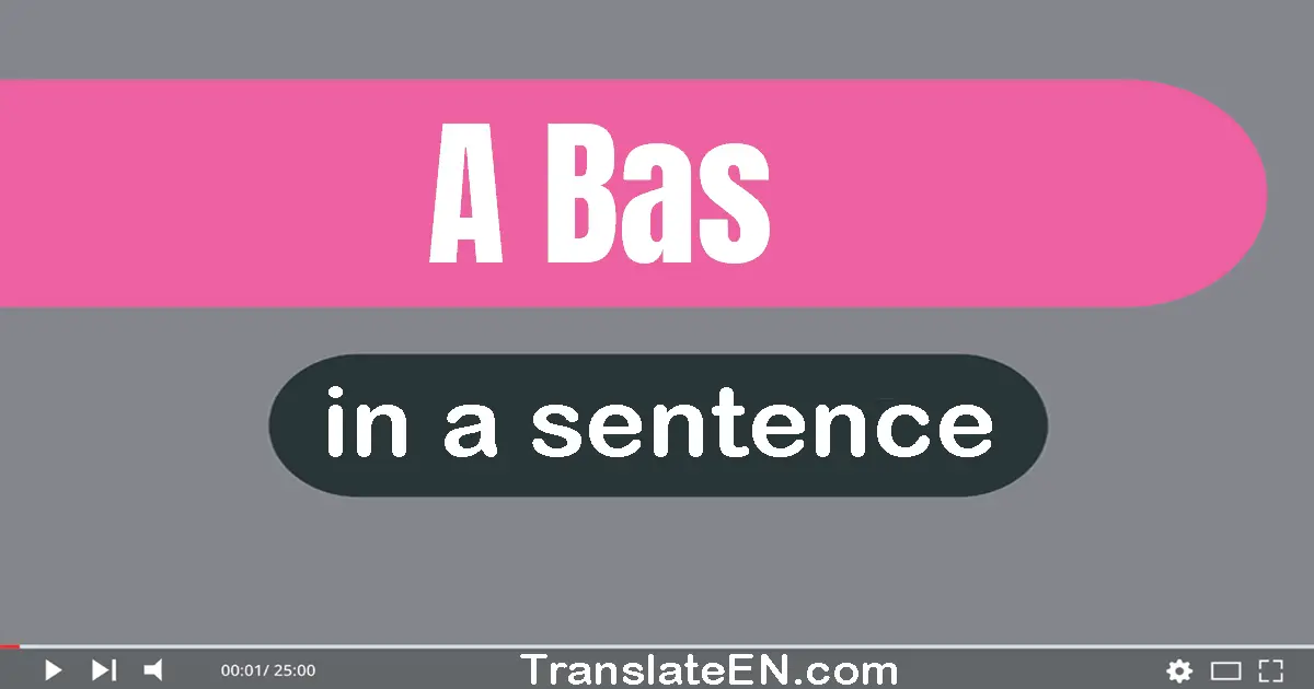 Use "a bas" in a sentence | "a bas" sentence examples