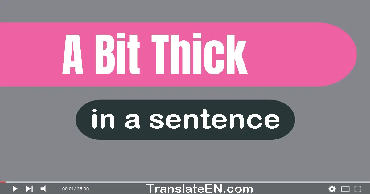 Use "a bit thick" in a sentence | "a bit thick" sentence examples