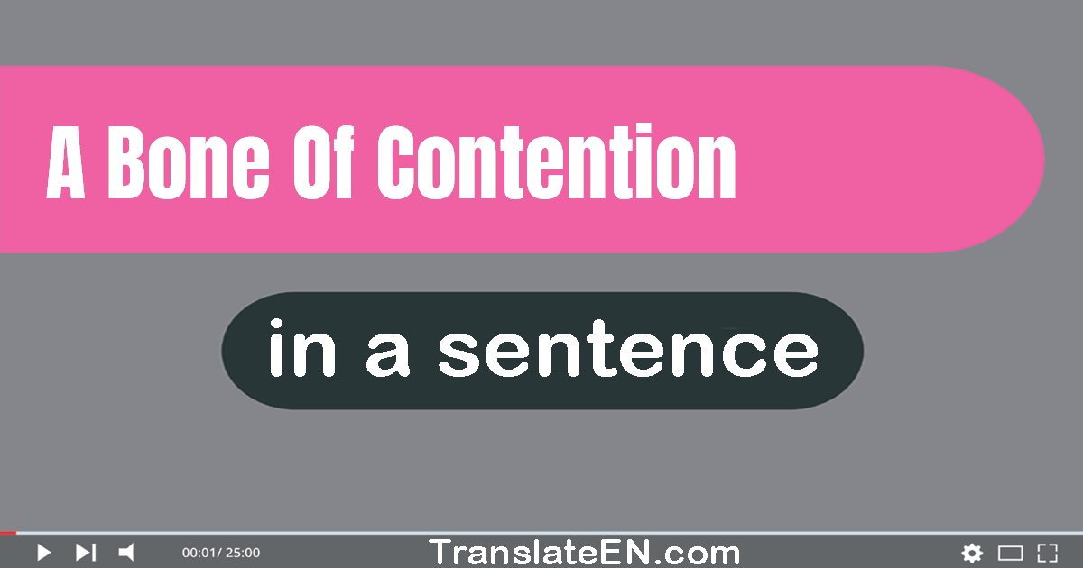 Use "a bone of contention" in a sentence | "a bone of contention" sentence examples