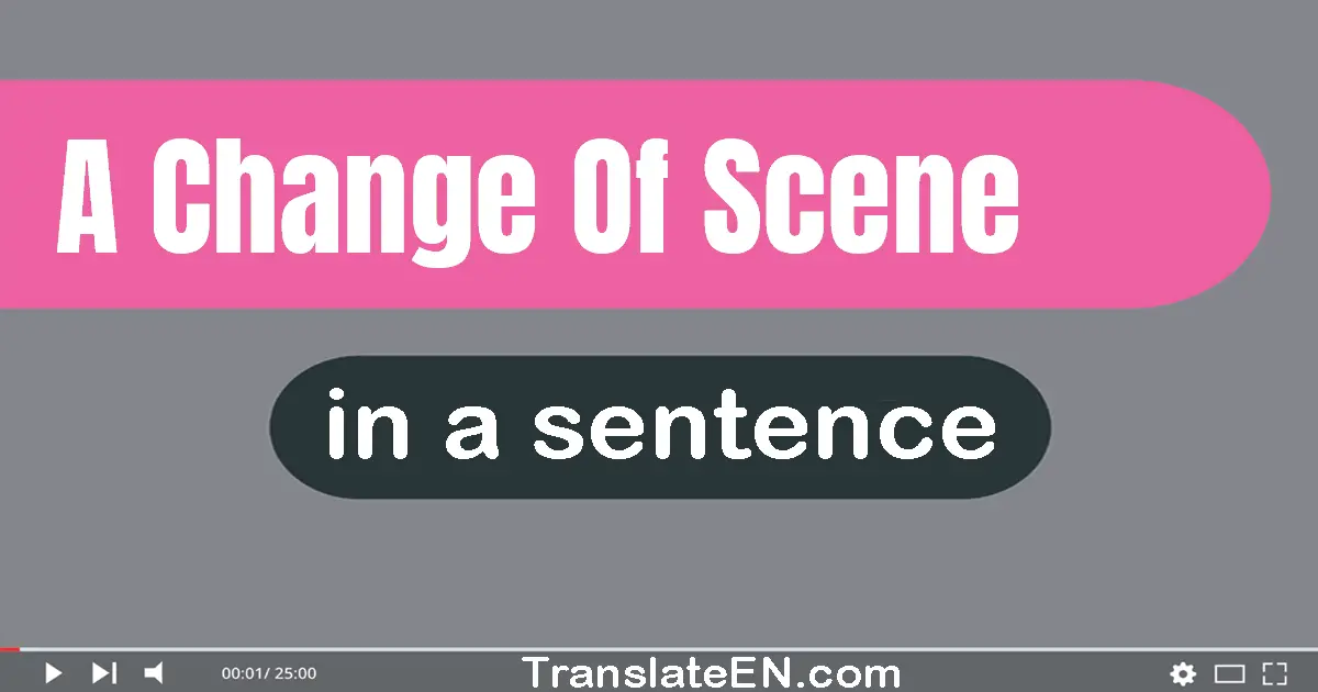 Use "a change of scene" in a sentence | "a change of scene" sentence examples
