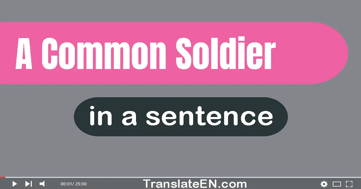 Use "a common soldier" in a sentence | "a common soldier" sentence examples