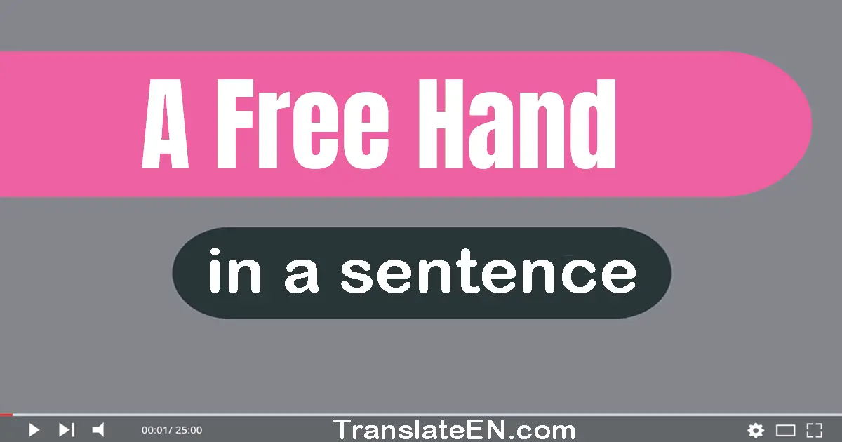 Use "a free hand" in a sentence | "a free hand" sentence examples