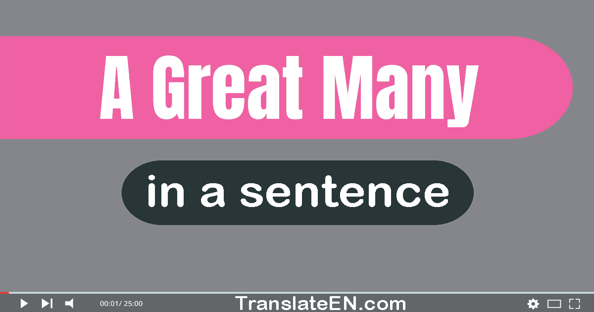 Use "a great many" in a sentence | "a great many" sentence examples