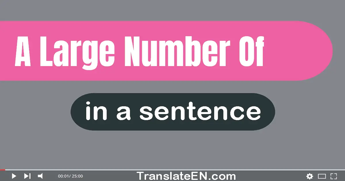 Use "a large number of" in a sentence | "a large number of" sentence examples