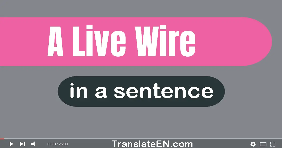 Use "a live wire" in a sentence | "a live wire" sentence examples