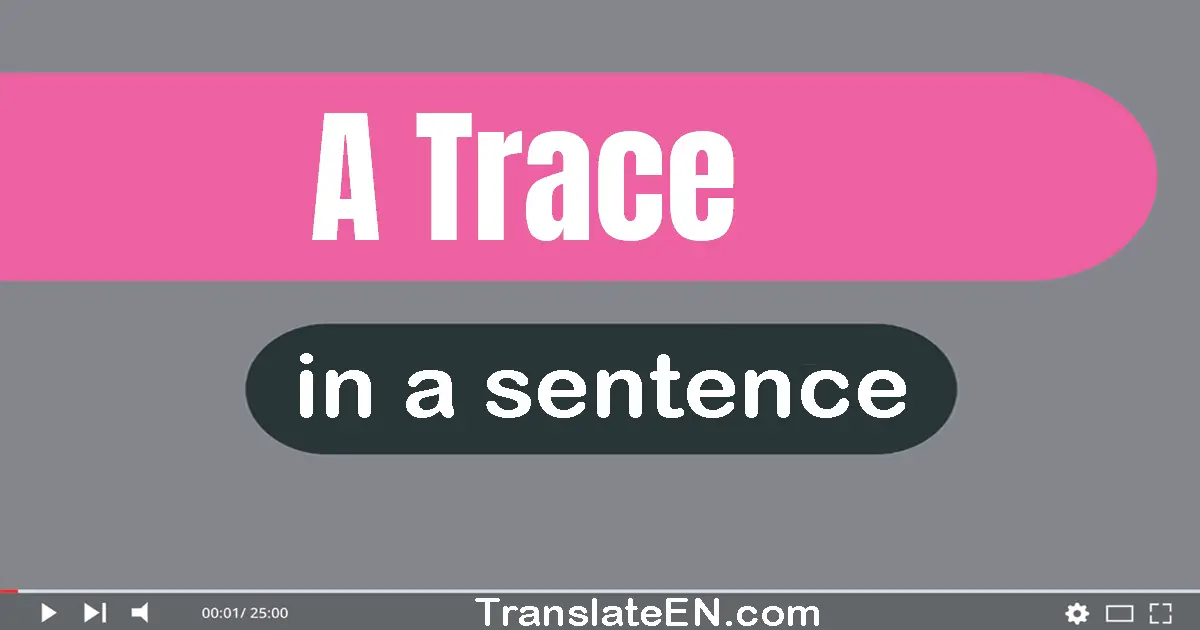 Use "a trace" in a sentence | "a trace" sentence examples