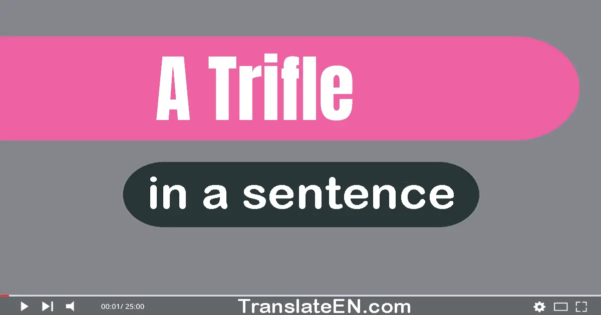 Use "a trifle" in a sentence | "a trifle" sentence examples