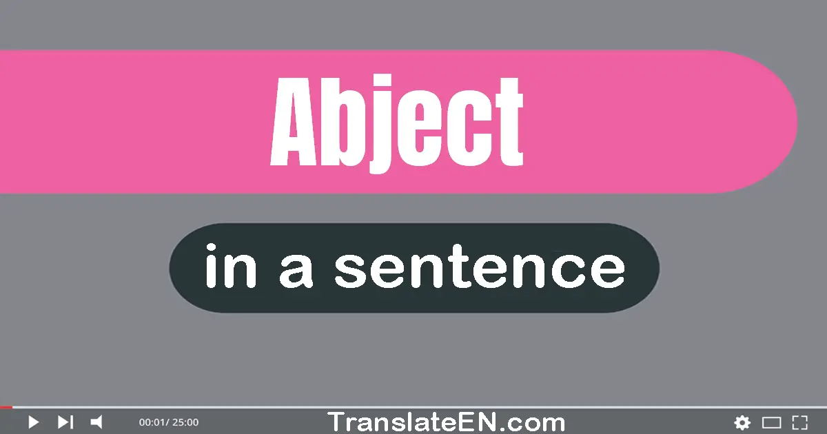 Use "abject" in a sentence | "abject" sentence examples