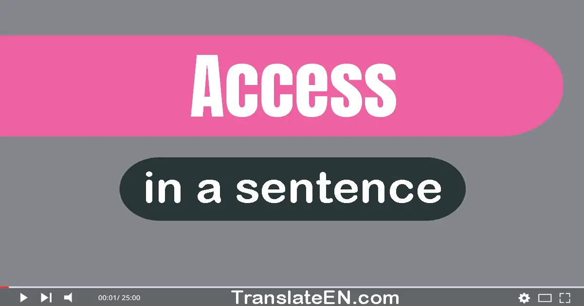 Use "access" in a sentence | "access" sentence examples