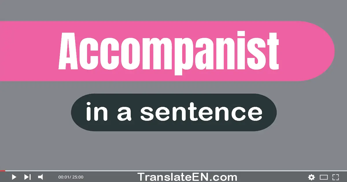 Use "accompanist" in a sentence | "accompanist" sentence examples