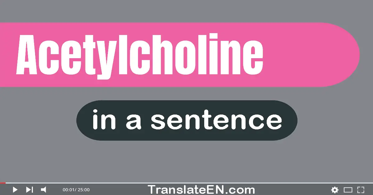 Use "acetylcholine" in a sentence | "acetylcholine" sentence examples
