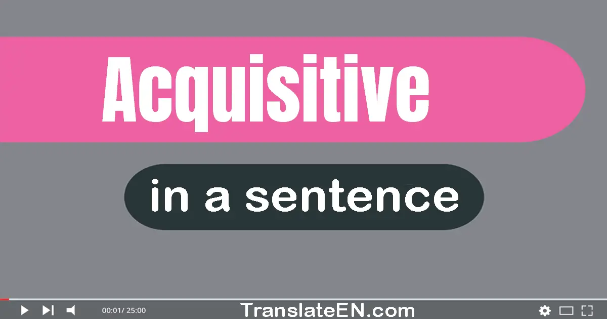 Use "acquisitive" in a sentence | "acquisitive" sentence examples