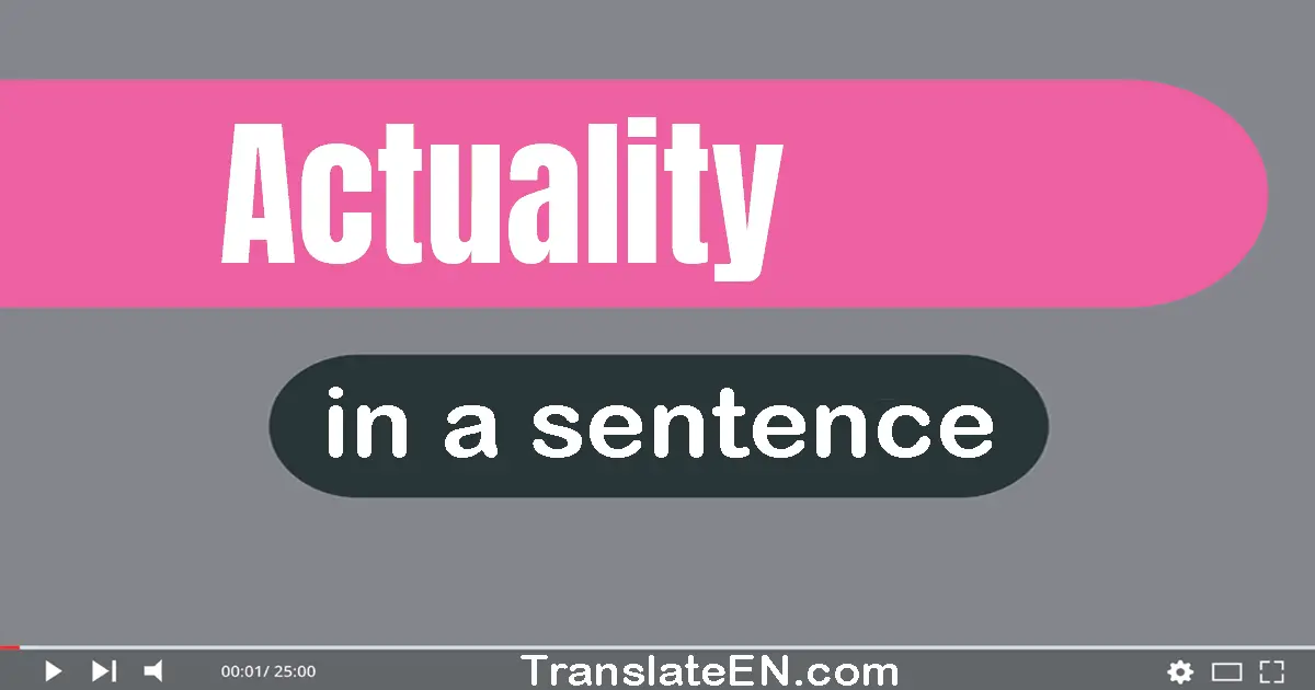 Use "actuality" in a sentence | "actuality" sentence examples