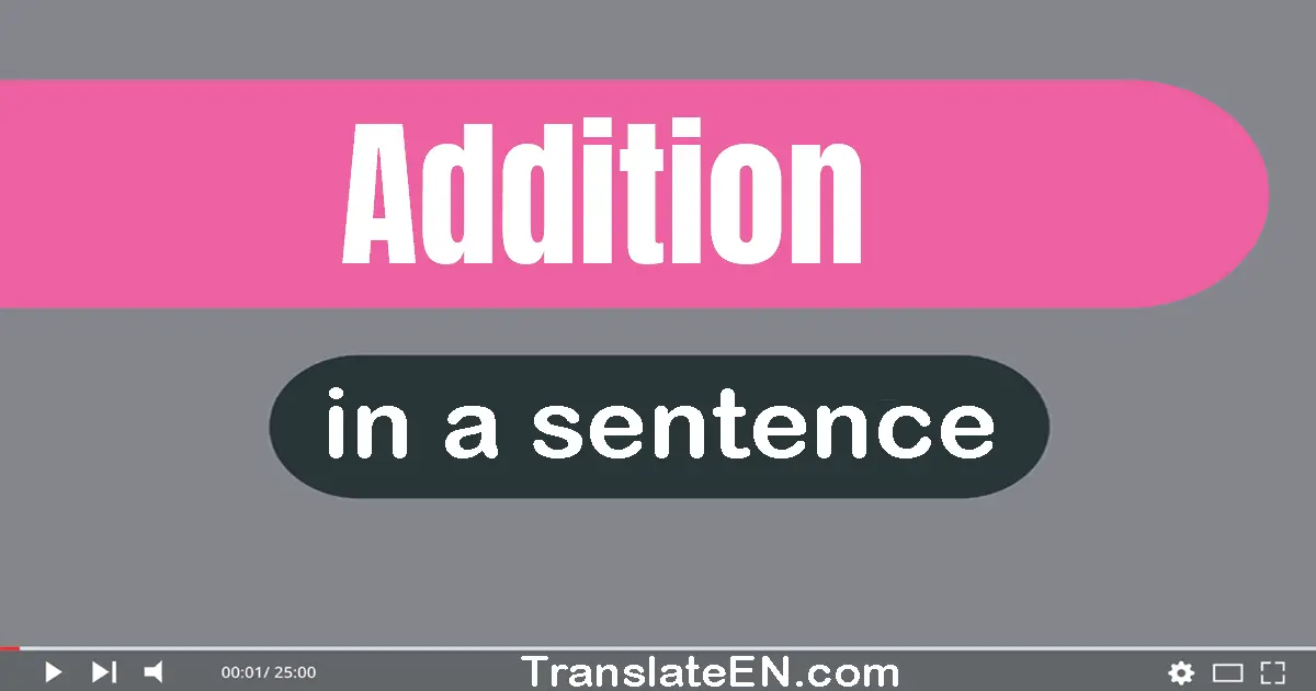 Use "addition" in a sentence | "addition" sentence examples